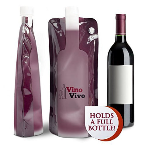 Wine Flask, Foldable Wine Bottle by VinoVivo - Portable Wine Purse That Collapses When Done, 750ml