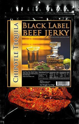 Black Label - Liquor Infused Beef Jerky 3-pack - 3 Packs of 3oz Bags