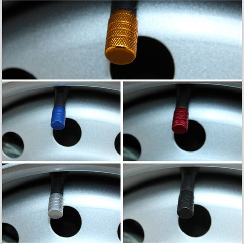 4Pcs Color Aluminum Vehicle Tire Valve Caps (Universal Fit)