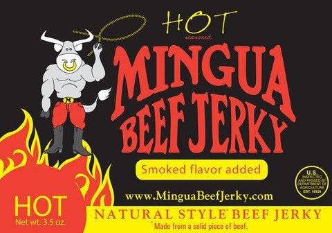 Mingua Hot Beef Jerky 4 Pack (4-3.5oz Packages * 14oz total)