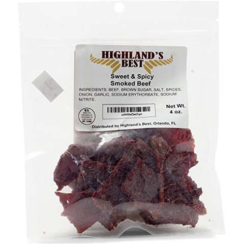 Highland's Best Barrel Style Jerky - 3 Packs of 4oz Bags