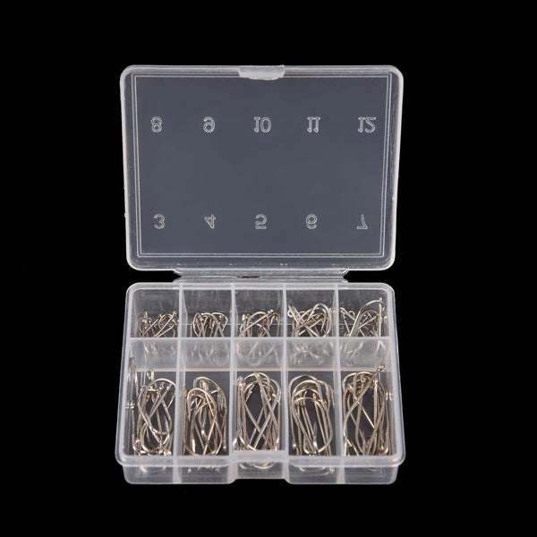 100Pcs/Lot Fishing Hooks Kit Sizes #3 Thru #12