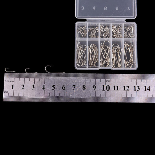 100Pcs/Lot Fishing Hooks Kit Sizes #3 Thru #12