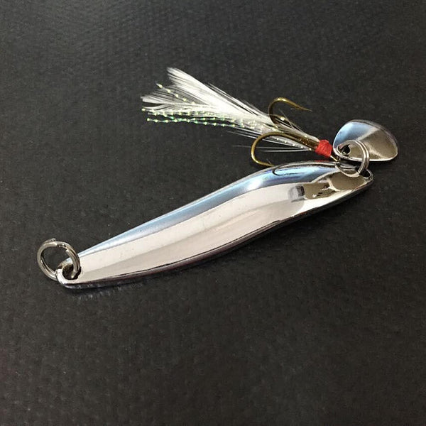 4 Pcs Metal Sequins Fishing Lure Spoon Lure Noise Paillette Hard Baits with Feather Treble Hook Pesca Fishing Tackle 5/7/10/13g