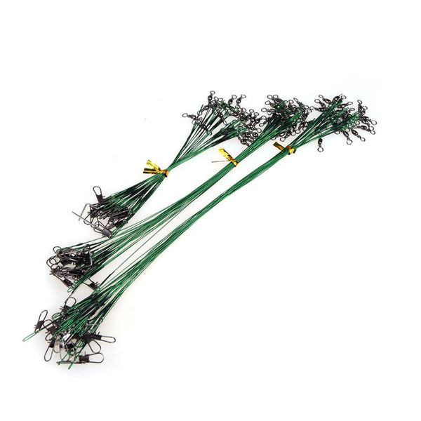 72 Pcs 15/20/28 CM Fishing Lure Line Trace Wire Leader Swivel Tackle Spinner Shark Spinning Fishing Steel Wire