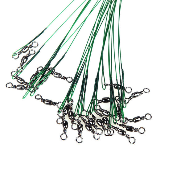 72 Pcs 15/20/28 CM Fishing Lure Line Trace Wire Leader Swivel Tackle Spinner Shark Spinning Fishing Steel Wire