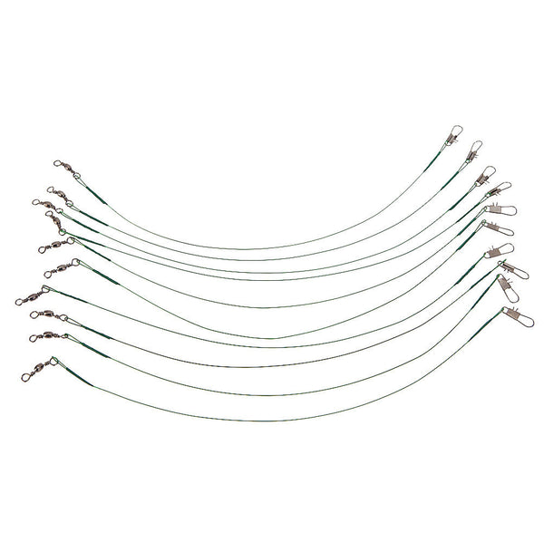 10Pcs/Set Fishing Lure Line Trace Wire Leader Swivel Spinner Shark Fishing Wire Leaders Fishing Accessory