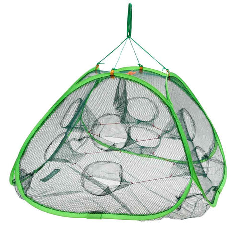 Foldable Automatic Fishing Net Crab Fish Lobster Shrimp Minnow Fishing Bait Trap Cast Dip Drift Shrimping Net Cage 75 * 75 *45cm