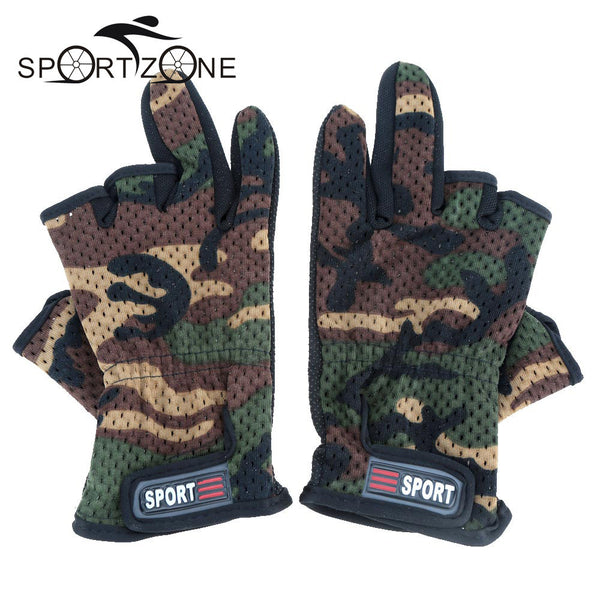 Outdoor Gloves High Quality Anti-slip Fishing Gloves Breathable Wear Resistant 3 Low-Cut Fingers Fishing Gloves