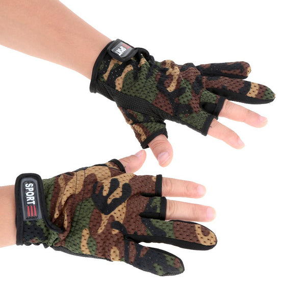 Outdoor Gloves High Quality Anti-slip Fishing Gloves Breathable Wear Resistant 3 Low-Cut Fingers Fishing Gloves