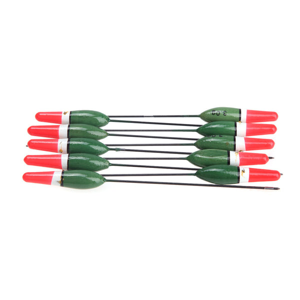 10Pcs/Set 3g Fishing Floats Paulownia Wood Fishing Bobbers Floats Fishing Tackle Tools