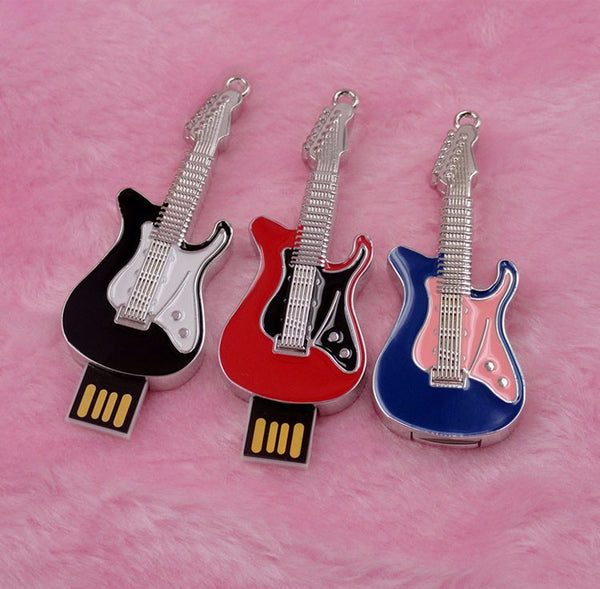 High Capacity USB Flash Drive Classic Rock Guitar Keychain 4GB 8GB 16GB 32GB