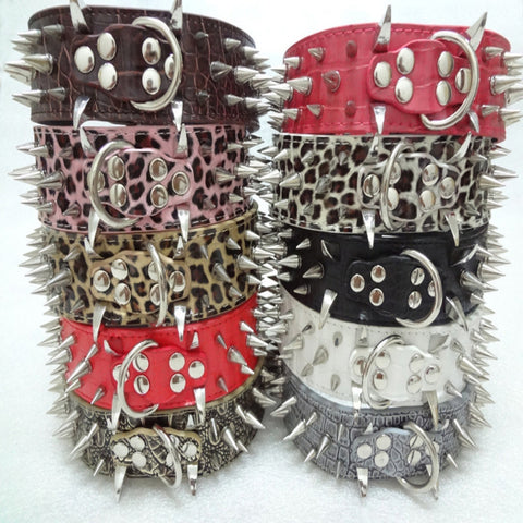 Heavy Duty Spiked & Studded Large Dog Collars