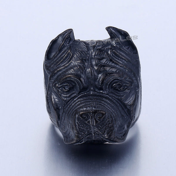 Mens Ring  Pitbull Silver Tone 316L Stainless Steel Ring Free Offer